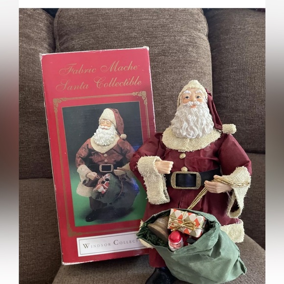 Windsor Collection, Fabric Mache Santa Collectible Figure, #24500 - Picture 1 of 7